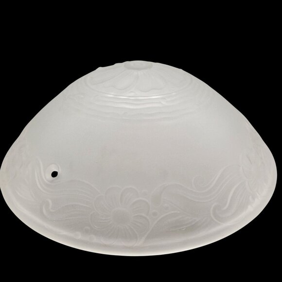 Vintage Frosted Glass Floral Ceiling Light Shade - Picture 1 of 7